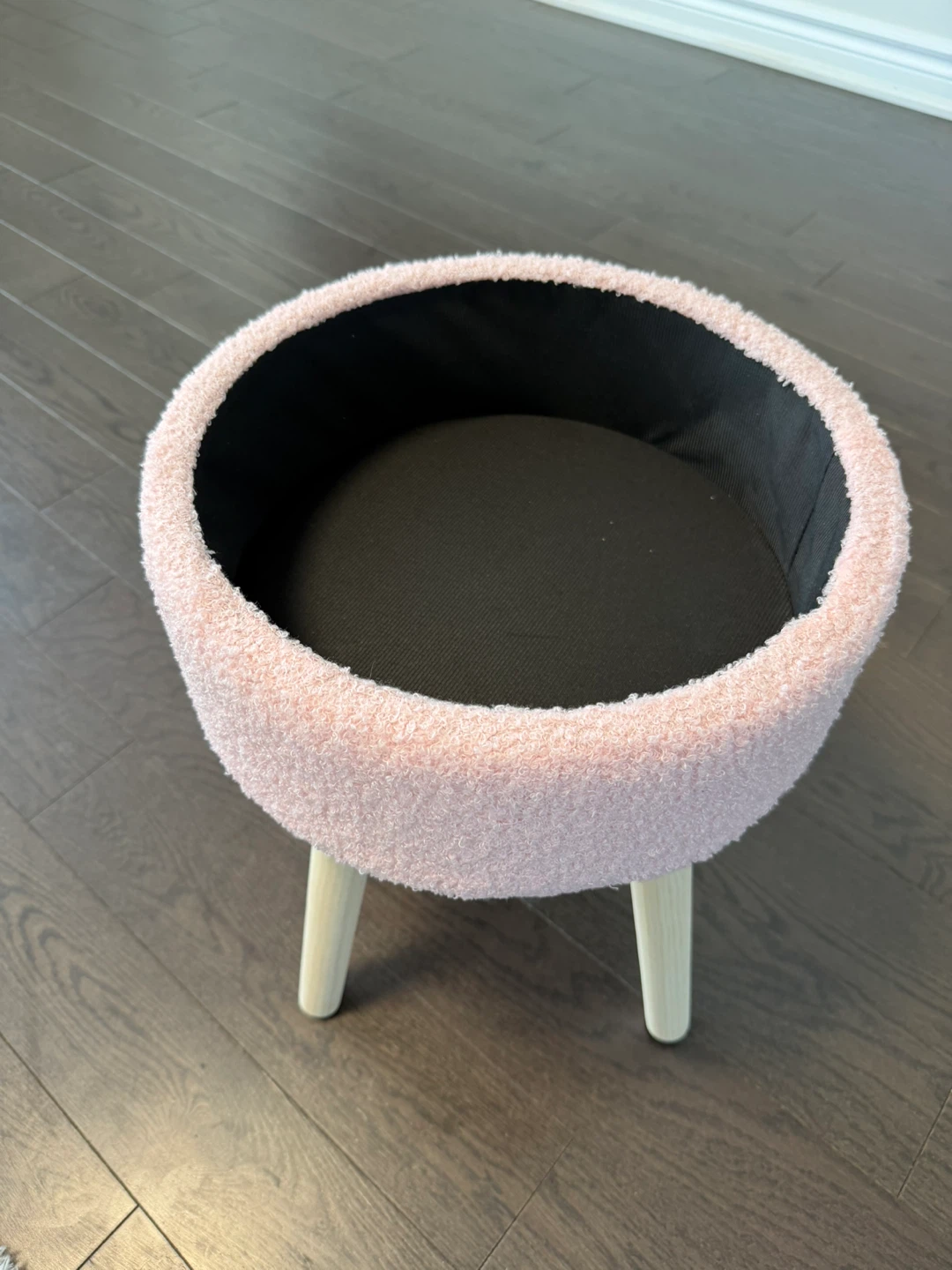 Pink Sherpa Storage Ottoman Stool - photo 3