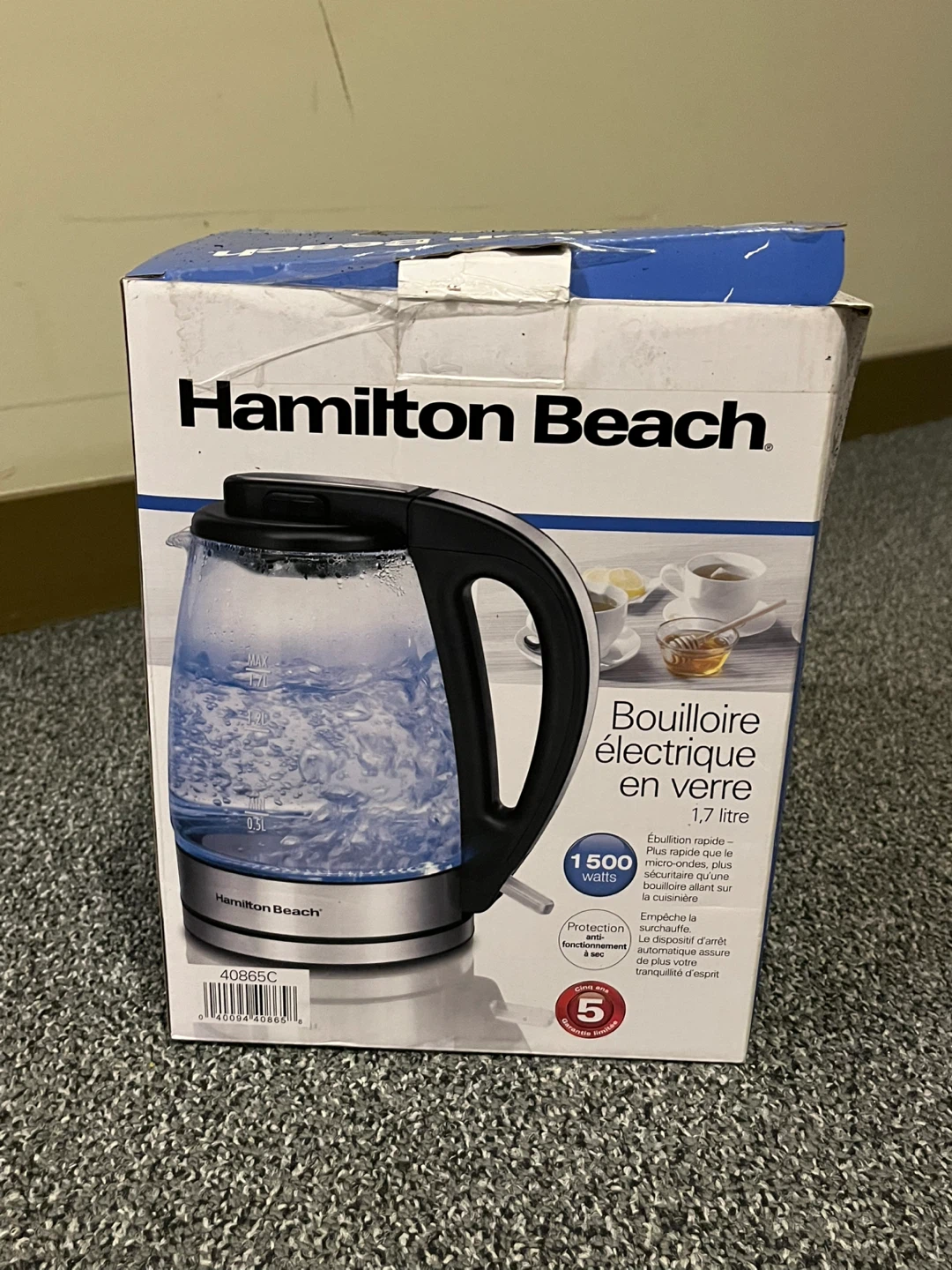 Hamilton Beach Glass Electric Kettle 1.7L