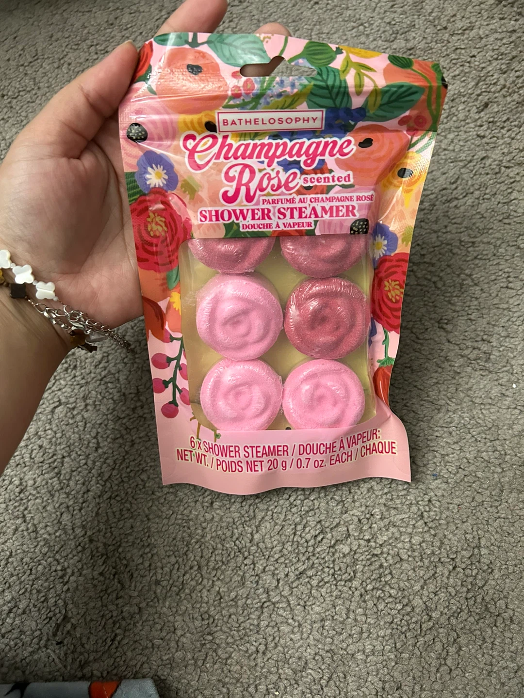 Bathphilosophy Champagne Rose Scented Shower Steamers - 6 Count