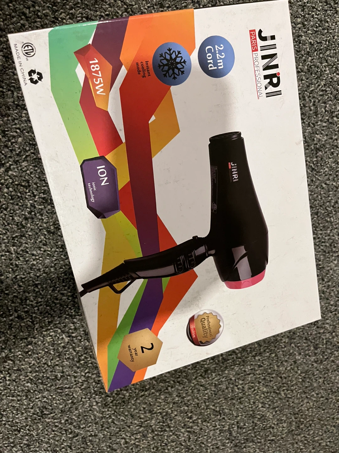 JINRI 1875W Professional Hair Dryer with Ionic Technology