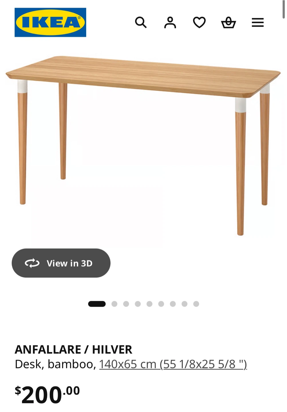 IKEA ANFALLARE / HILVER Desk - Bamboo