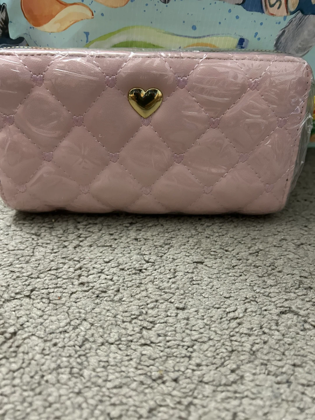 Pink Quilted Wallet with Heart Accent - photo 5