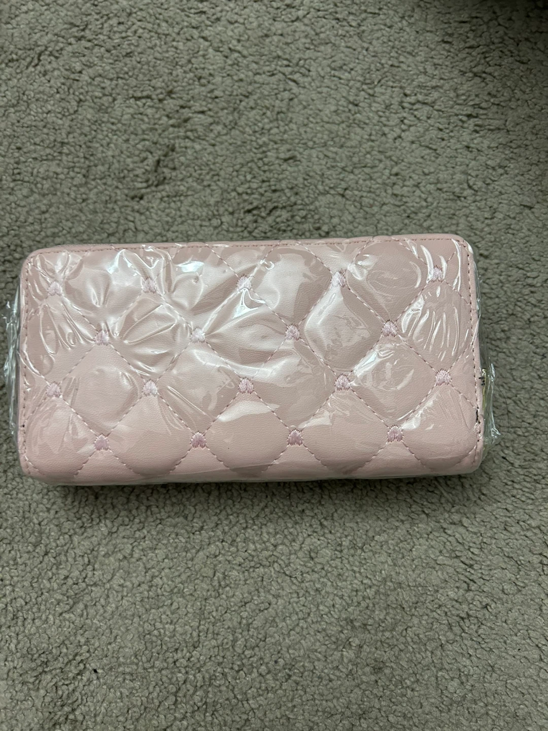 Pink Quilted Wallet with Heart Accent - photo 2