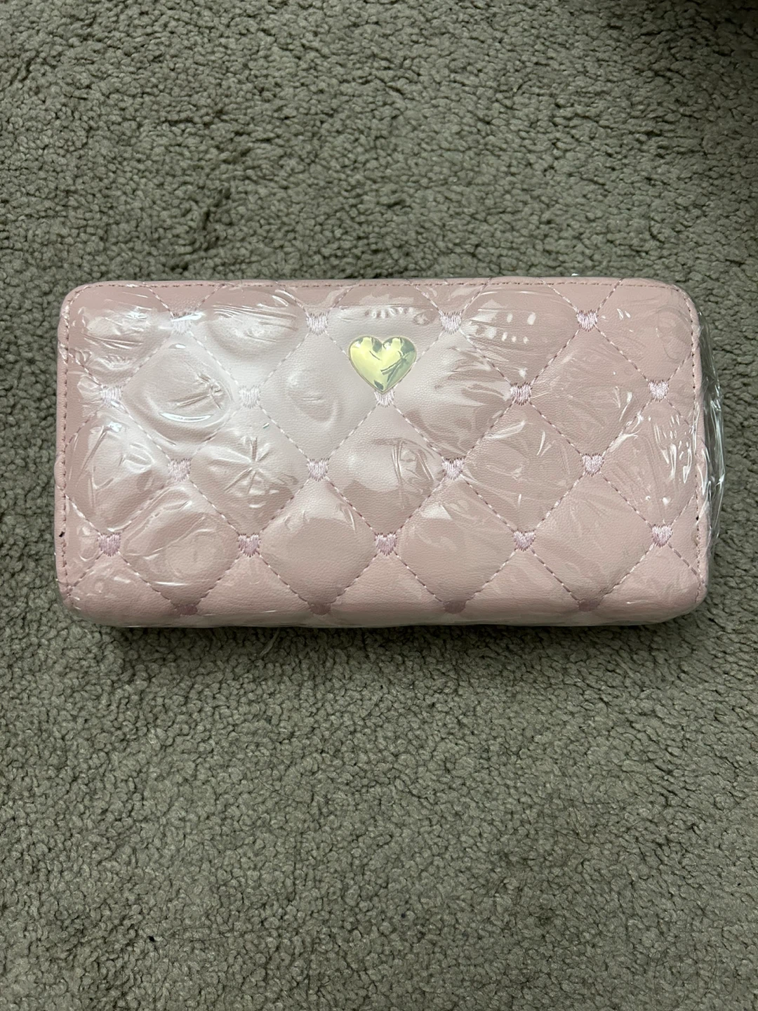 Pink Quilted Wallet with Heart Accent - photo 3
