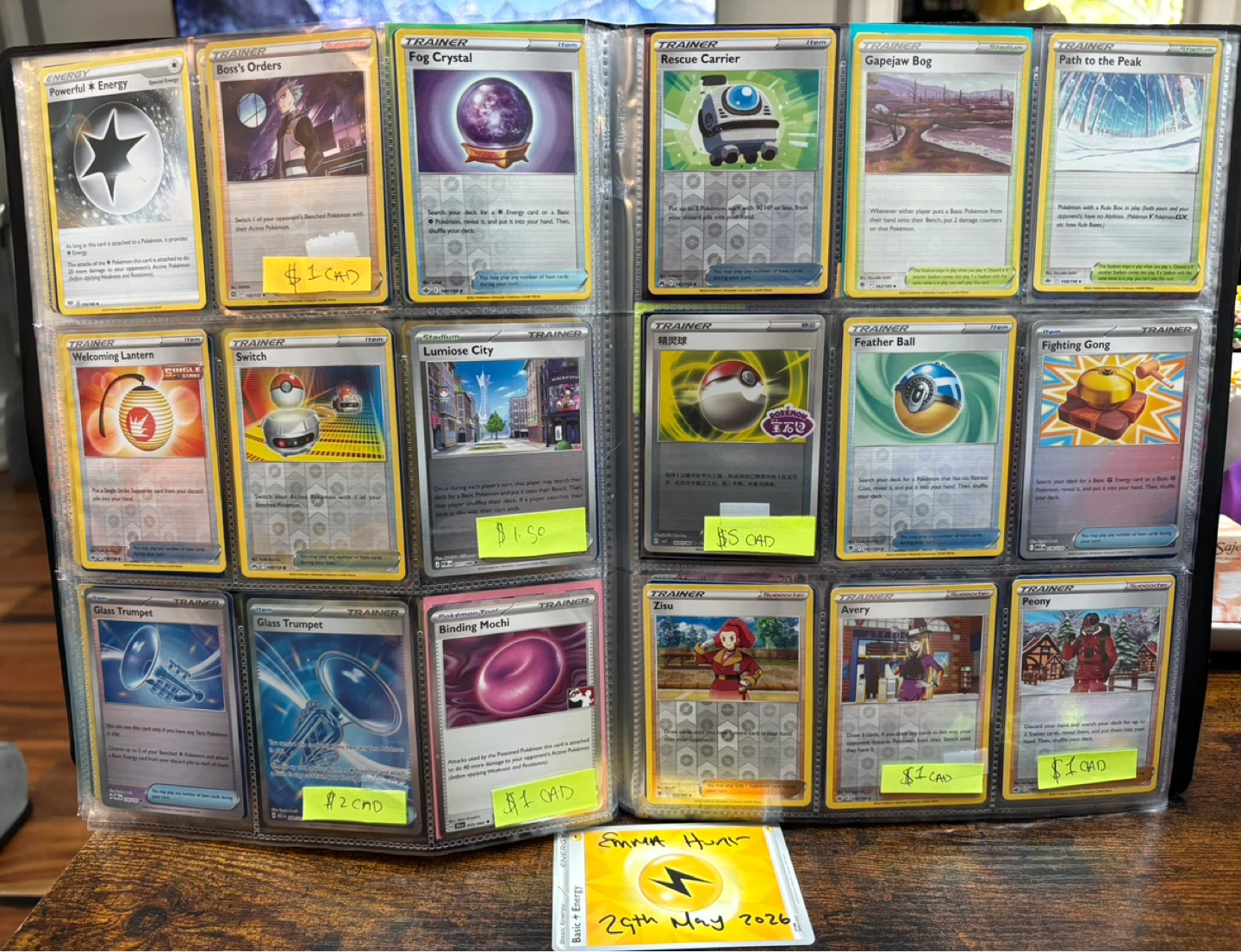 Various Pokemon trainer/tools/stadium cards (various sets/eras)