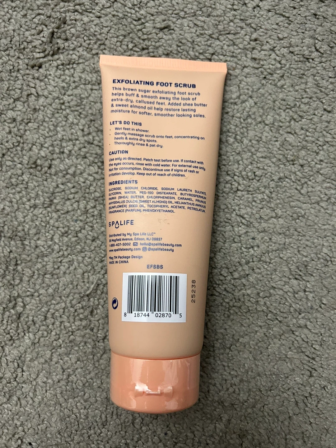 SpaLife Brown Sugar Foot Scrub with Almond Oil 8 oz