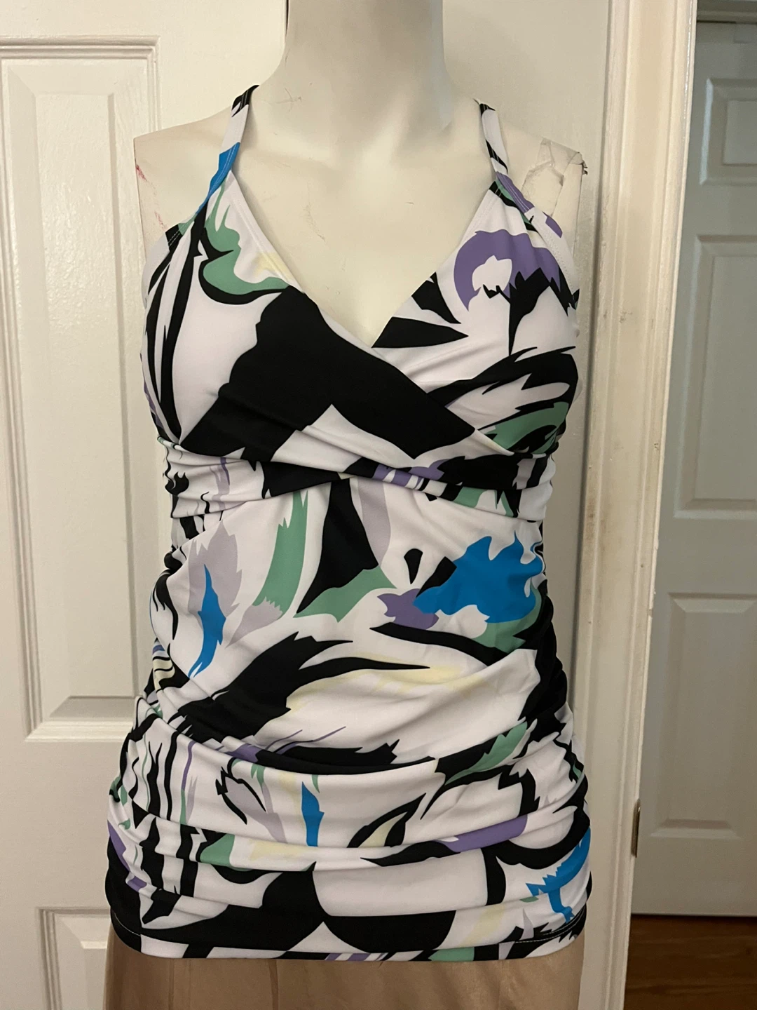 RELLECIGA Women's Bandeau Ruched Tankini Top Swimsuits - photo 5