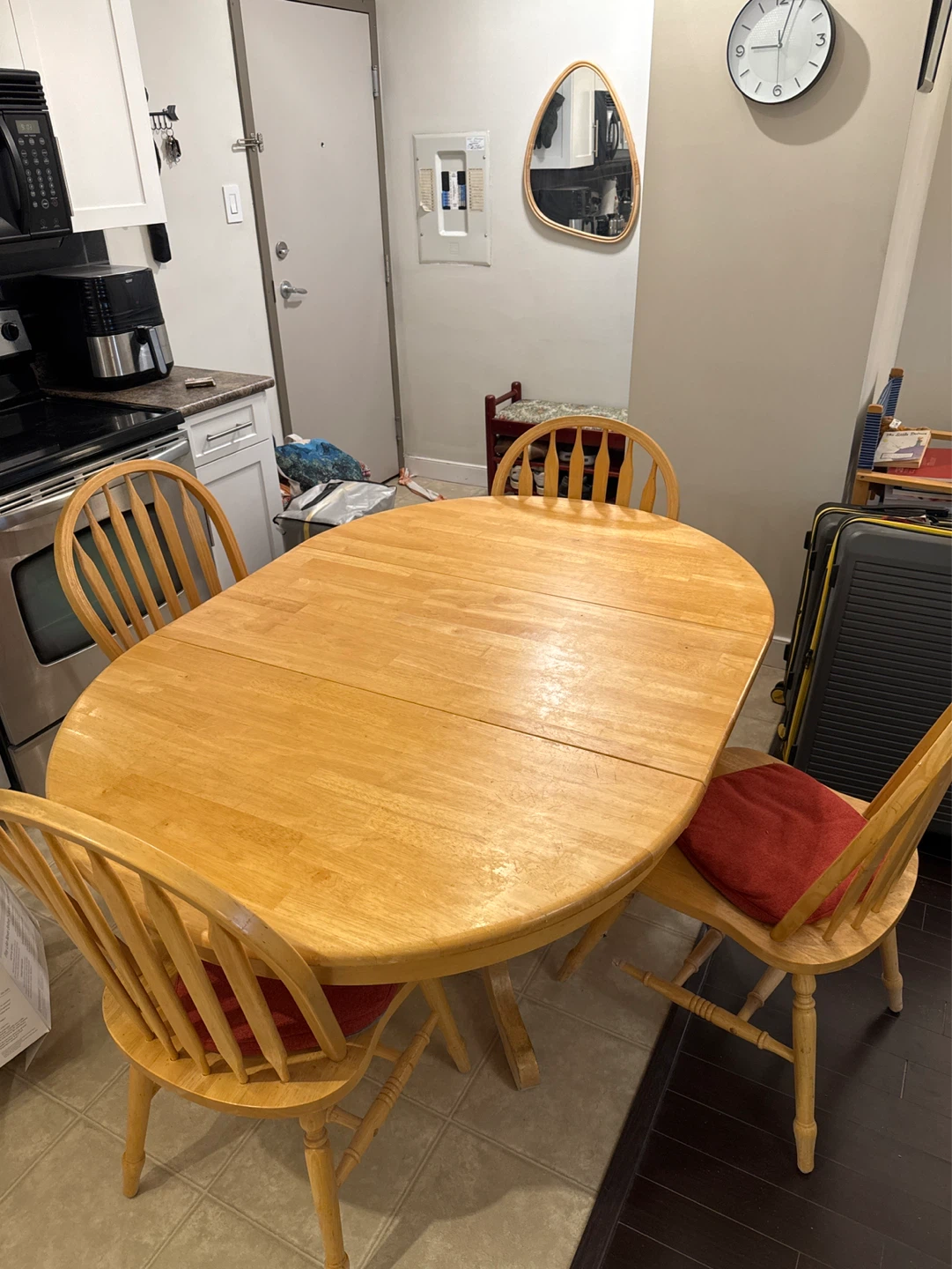 Wooden Dining Table with 4 Chairs