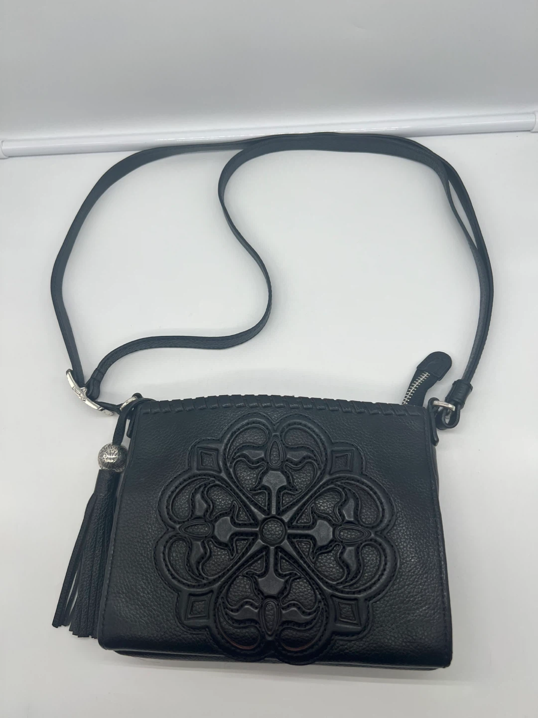 BRIGHTON Ferrara City Organizer Black Leather Tassel Crossbody - photo 2