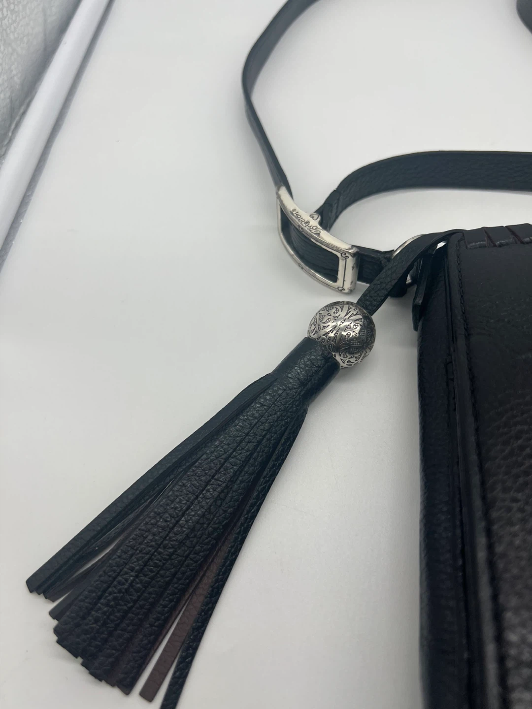 BRIGHTON Ferrara City Organizer Black Leather Tassel Crossbody - photo 3