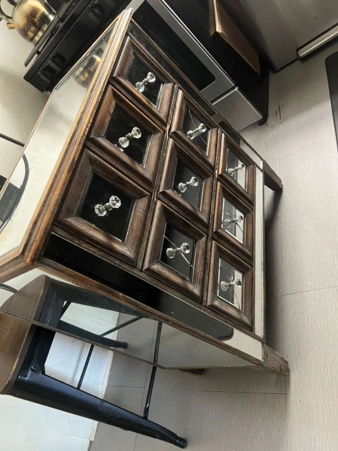Mirrored Accent Cabinet with 3 in Drawers - photo 3