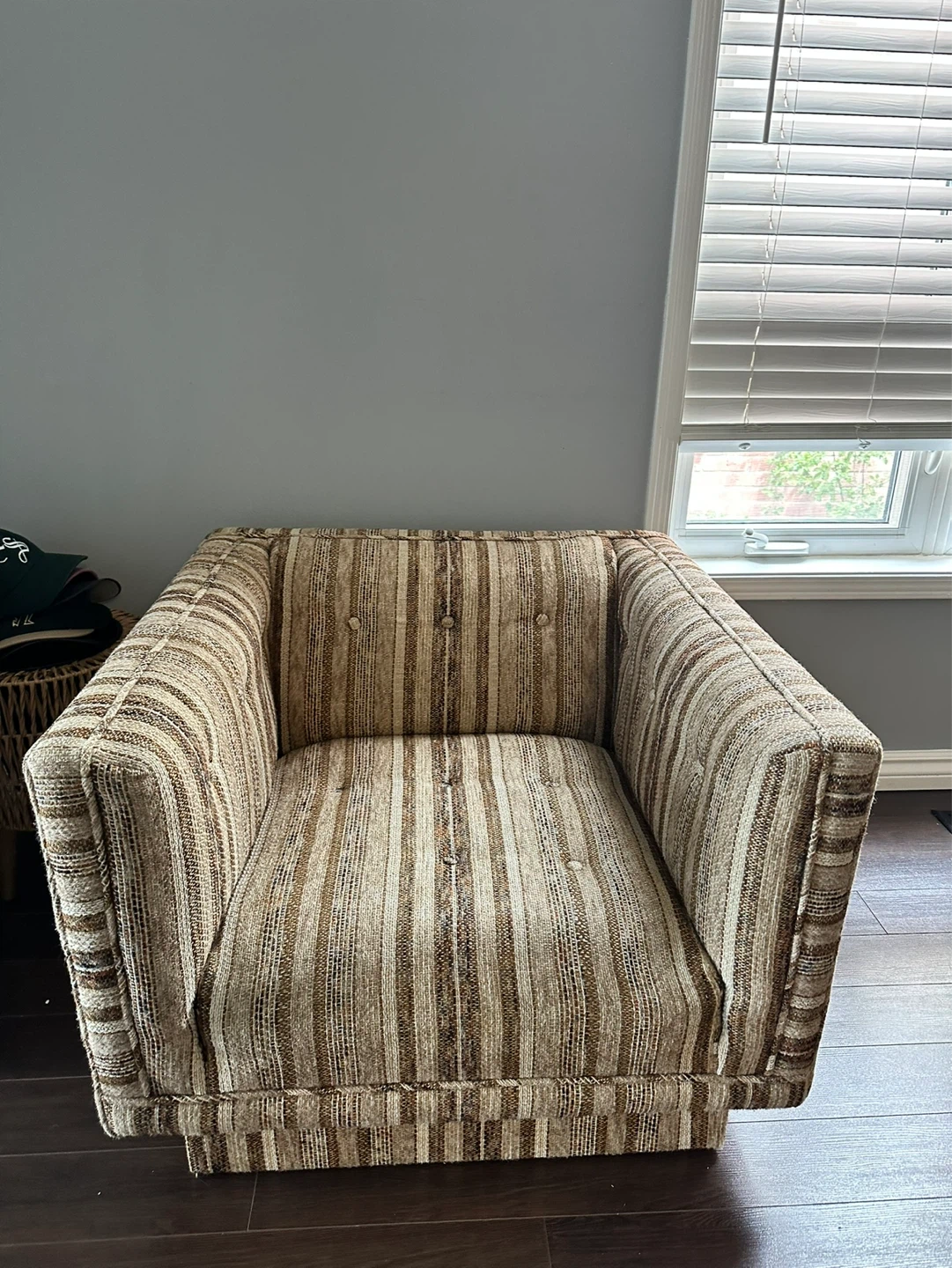 Vintage Striped Accent Chair / Couch