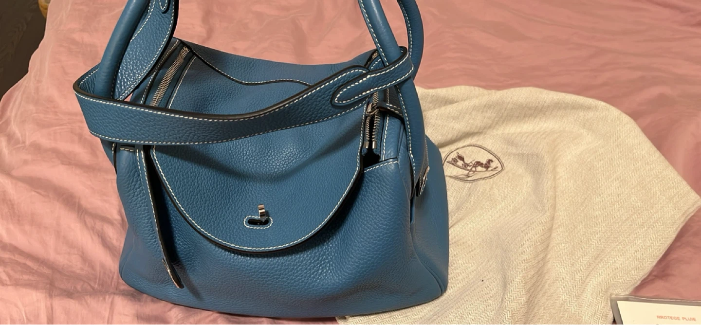 blue Hermès Lindy bag