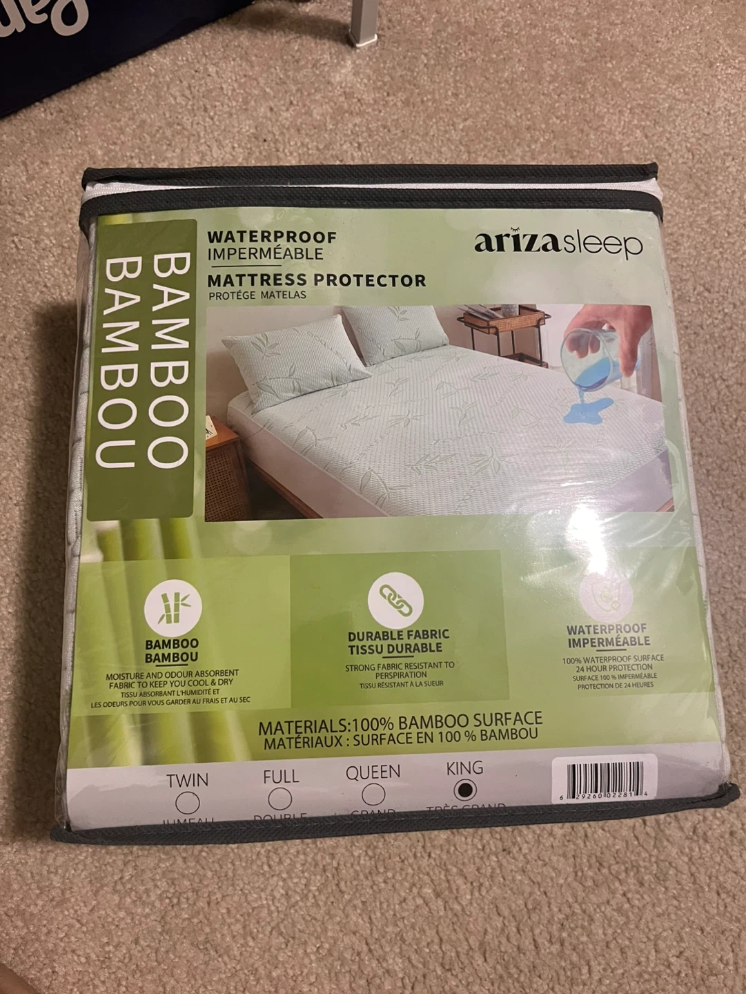Ariza Sleep Waterproof Bamboo Mattress Protector - Queen - photo 2