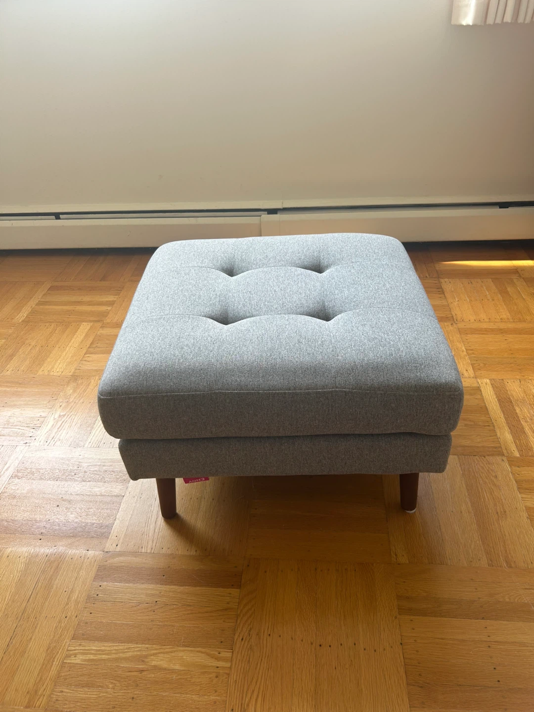 Grey Tufted Ottoman