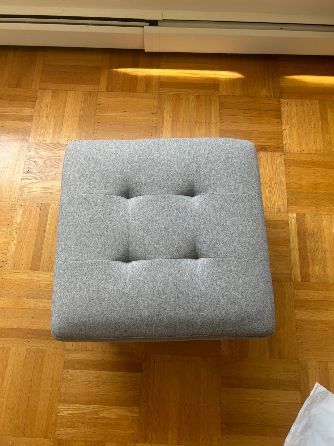 Grey Tufted Ottoman - photo 2