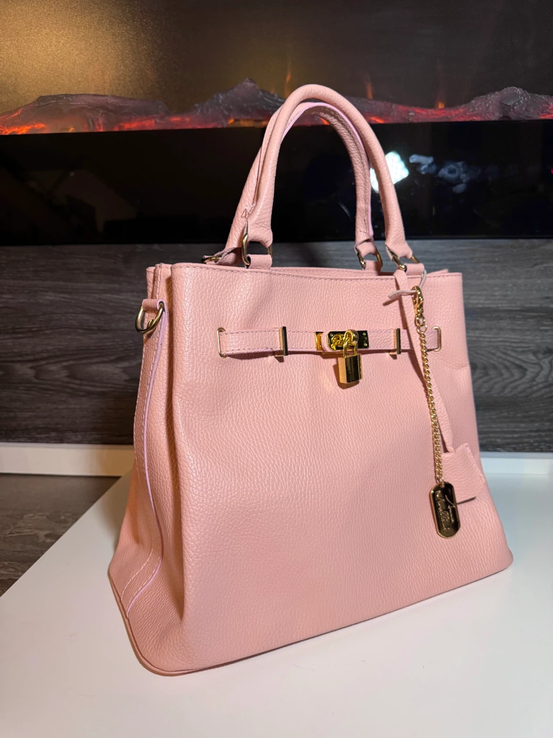 Anna Morellini Women's Pink Structured Satchel Handbag - photo 2