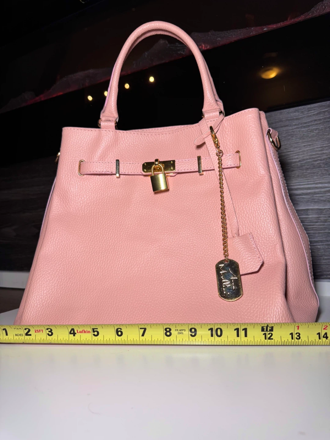 Anna Morellini Women's Pink Structured Satchel Handbag - photo 4
