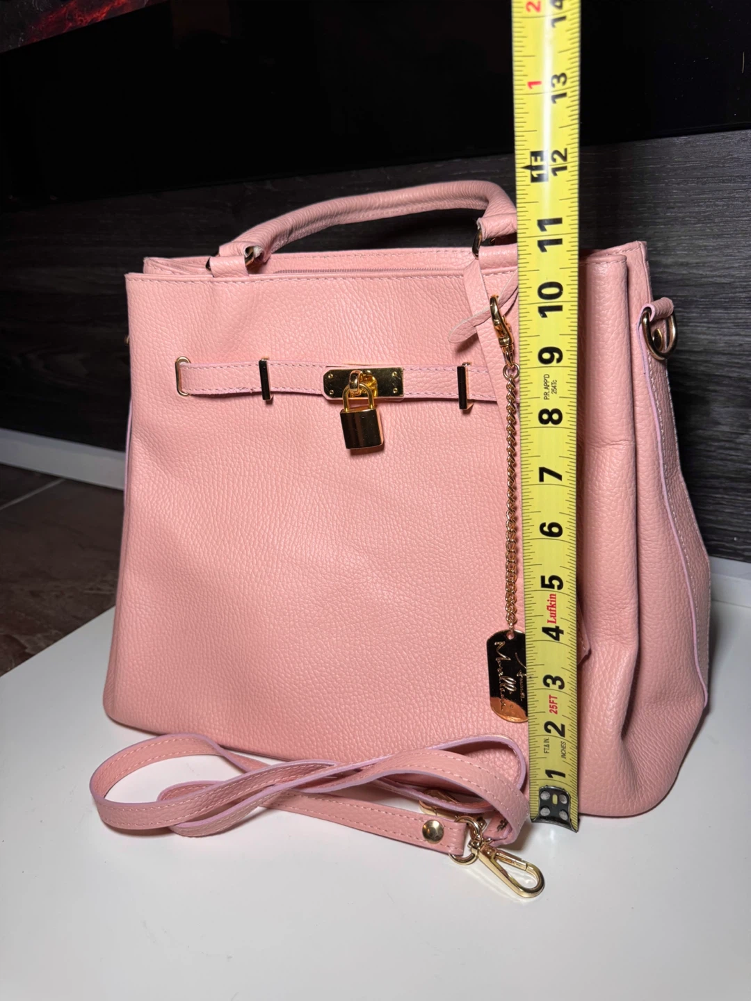 Anna Morellini Women's Pink Structured Satchel Handbag - photo 5