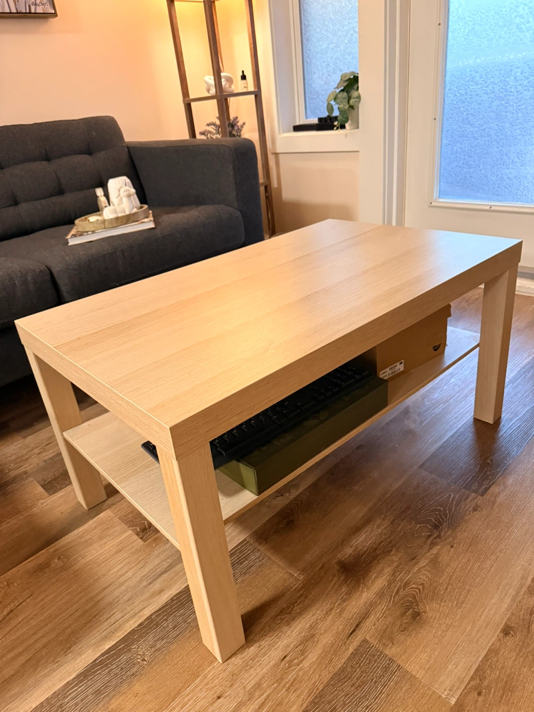 Light Wood Coffee Table with Shelf from IKEA