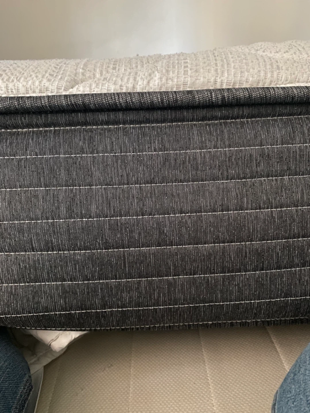 Twin Mattress with Box Spring, mattress cover, and bed frame - photo 4