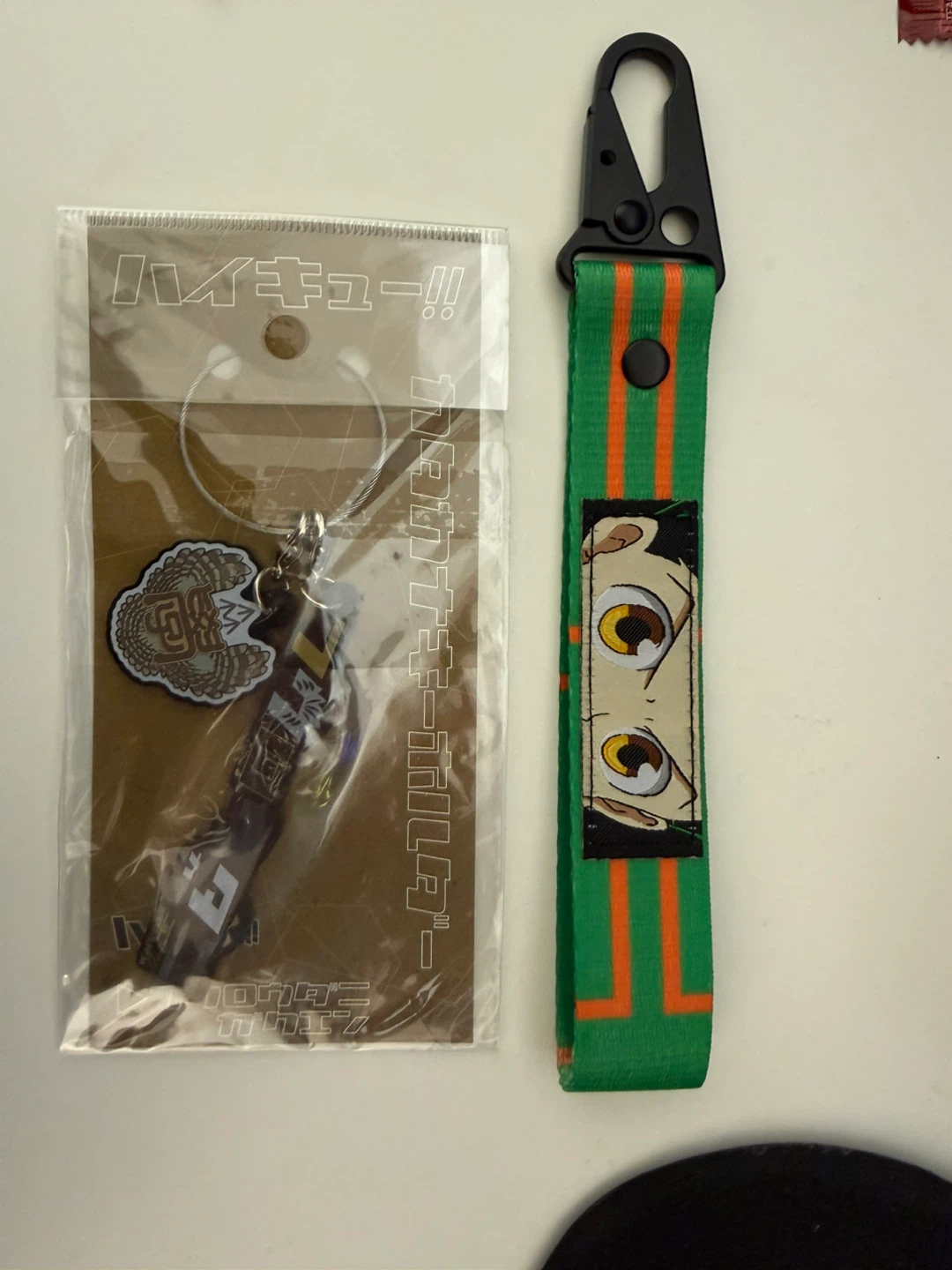 Gon Hunter x Hunter embroidered dog tag and Haikyuu keychain