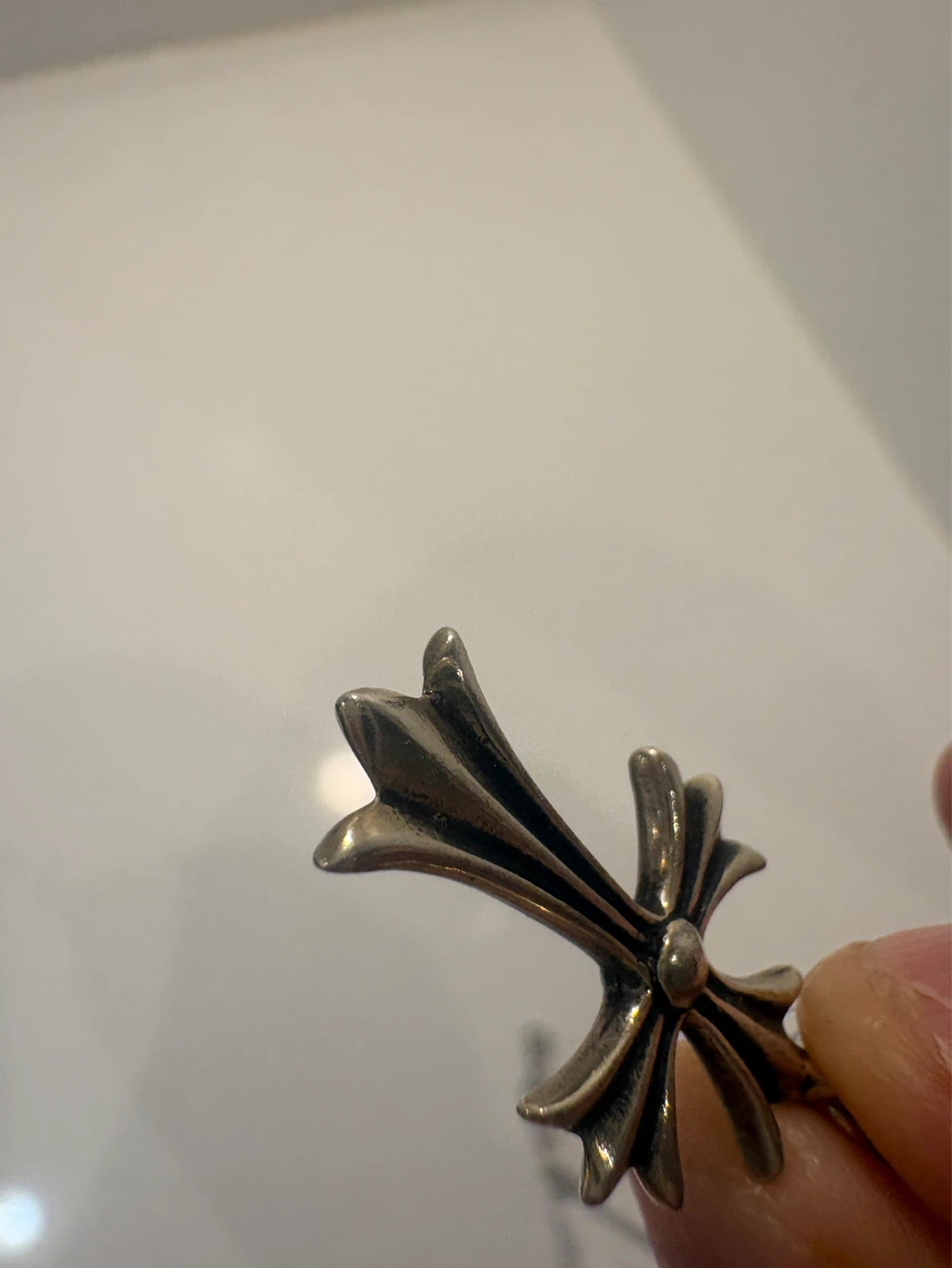 Chrome Hearts 1 Ball Tiny CH Cross Pendant Silver - photo 4