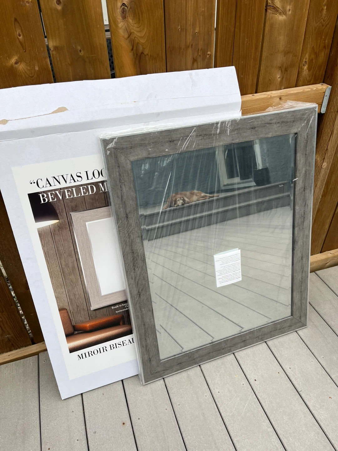 CF Quality Mirrors "Canvas Look" Beveled Mirror 27" x 33"