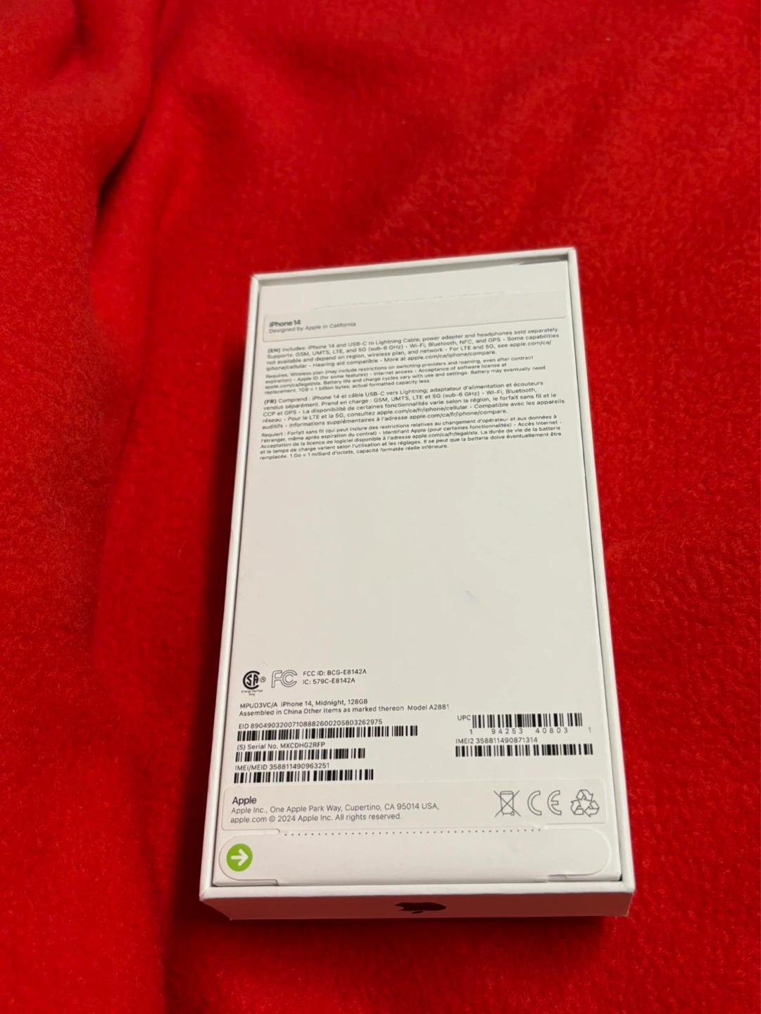 Apple iPhone 14 Midnight empty box - photo 3