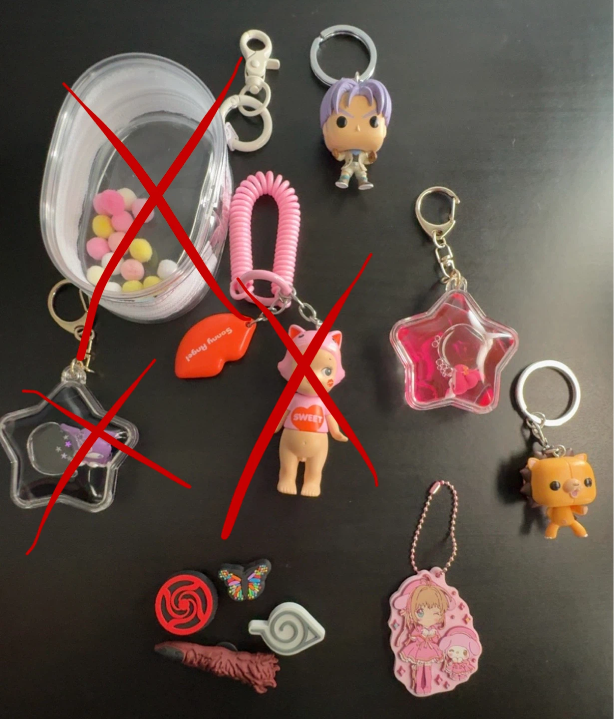 Sanrio Characters Keychains, Charms, Pins