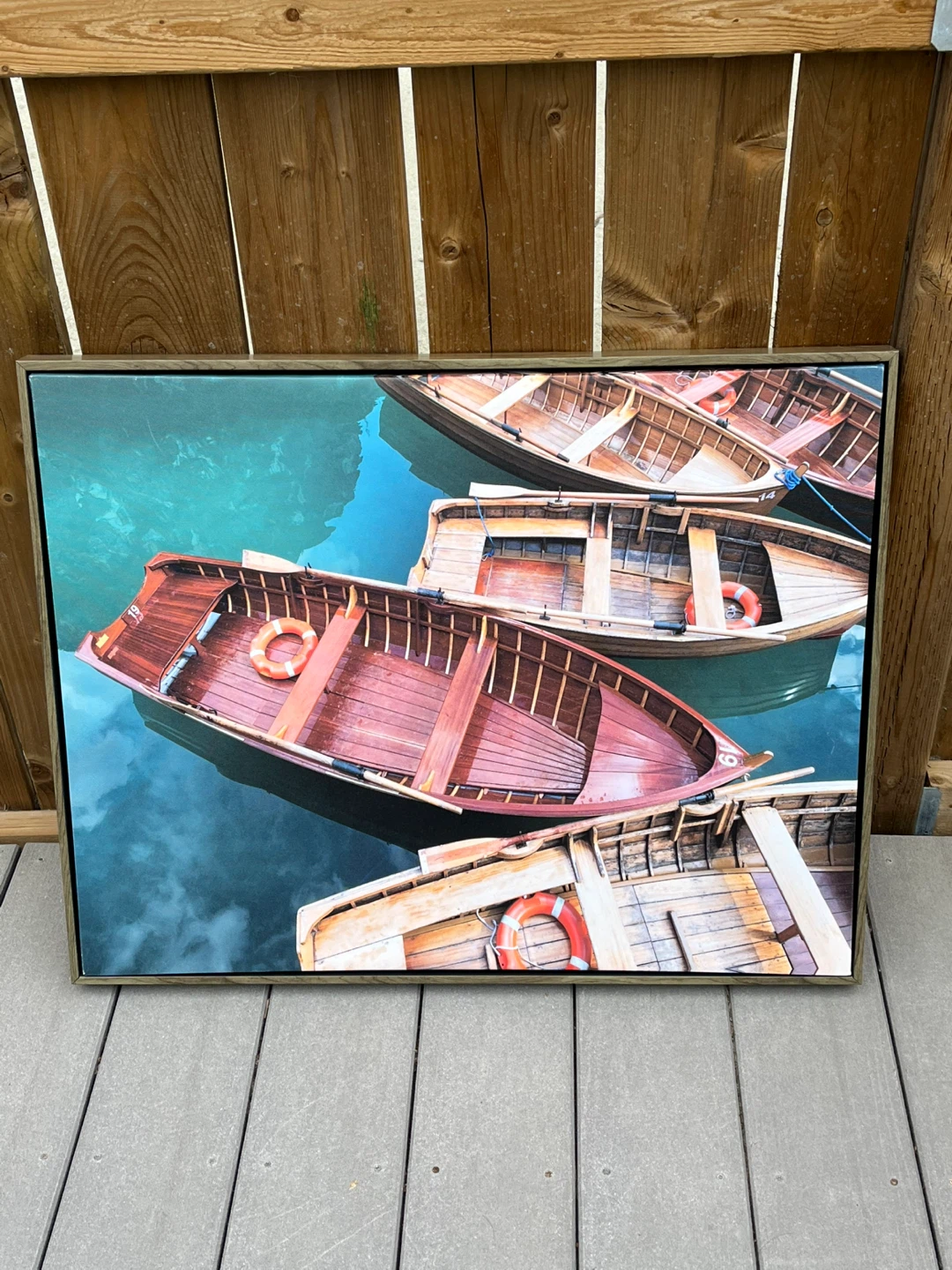 Canvas Print - Wooden Boats in Water