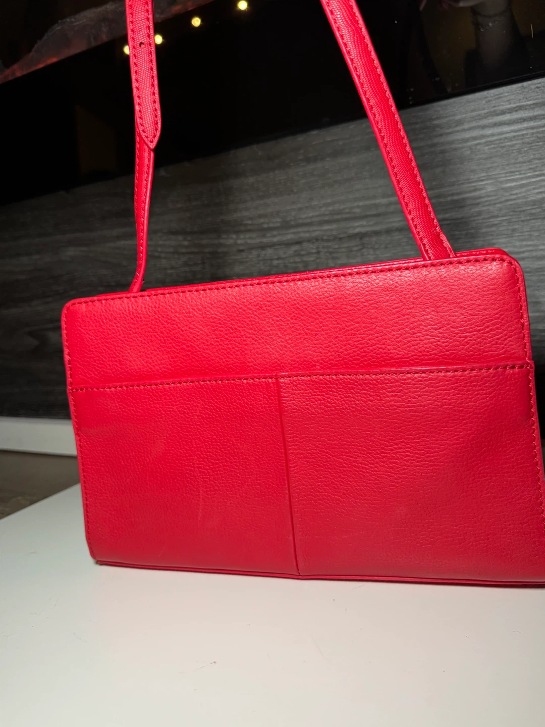 Isaac Mizrahi Red Leather Clutch/Crossbody Bag - photo 4