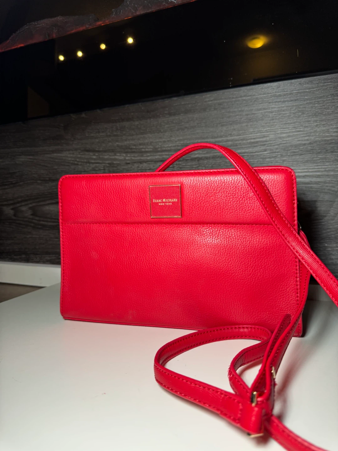 Isaac Mizrahi Red Leather Clutch/Crossbody Bag - photo 2