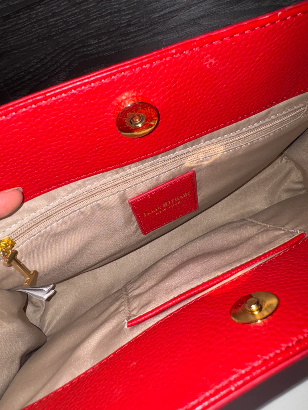 Isaac Mizrahi Red Leather Clutch/Crossbody Bag - photo 5
