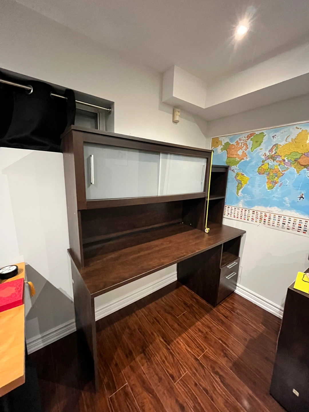 NEED GONE: Dark Wood Desk with Hutch and Storage