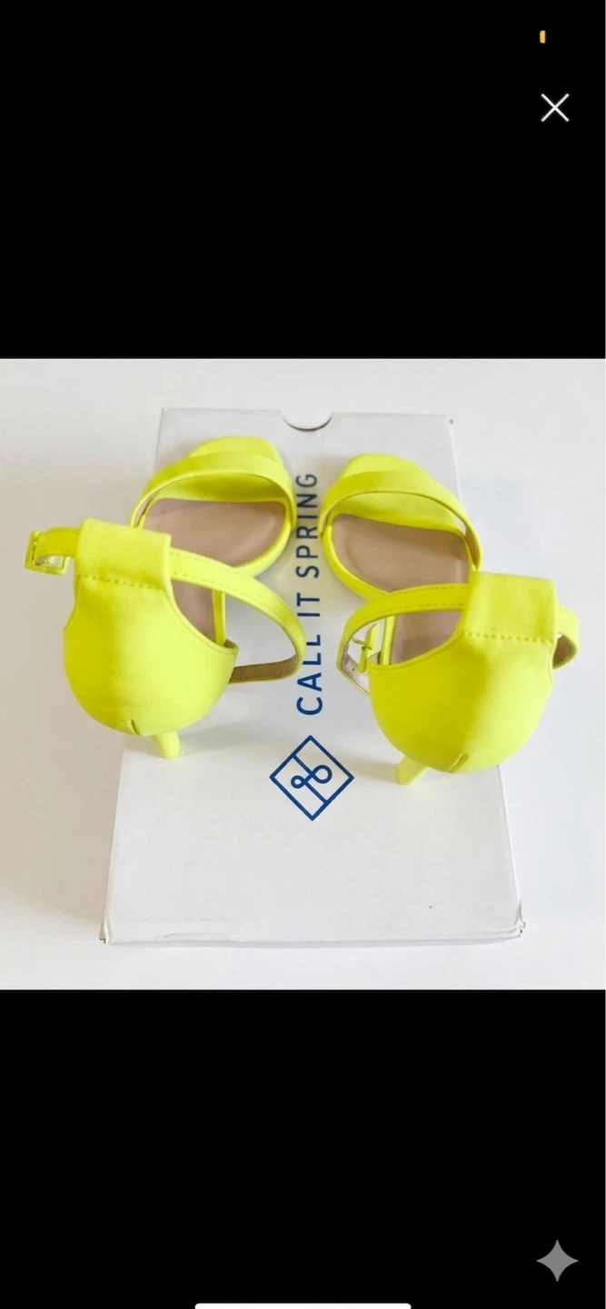Call It Spring Neon Yellow Strappy Heels New