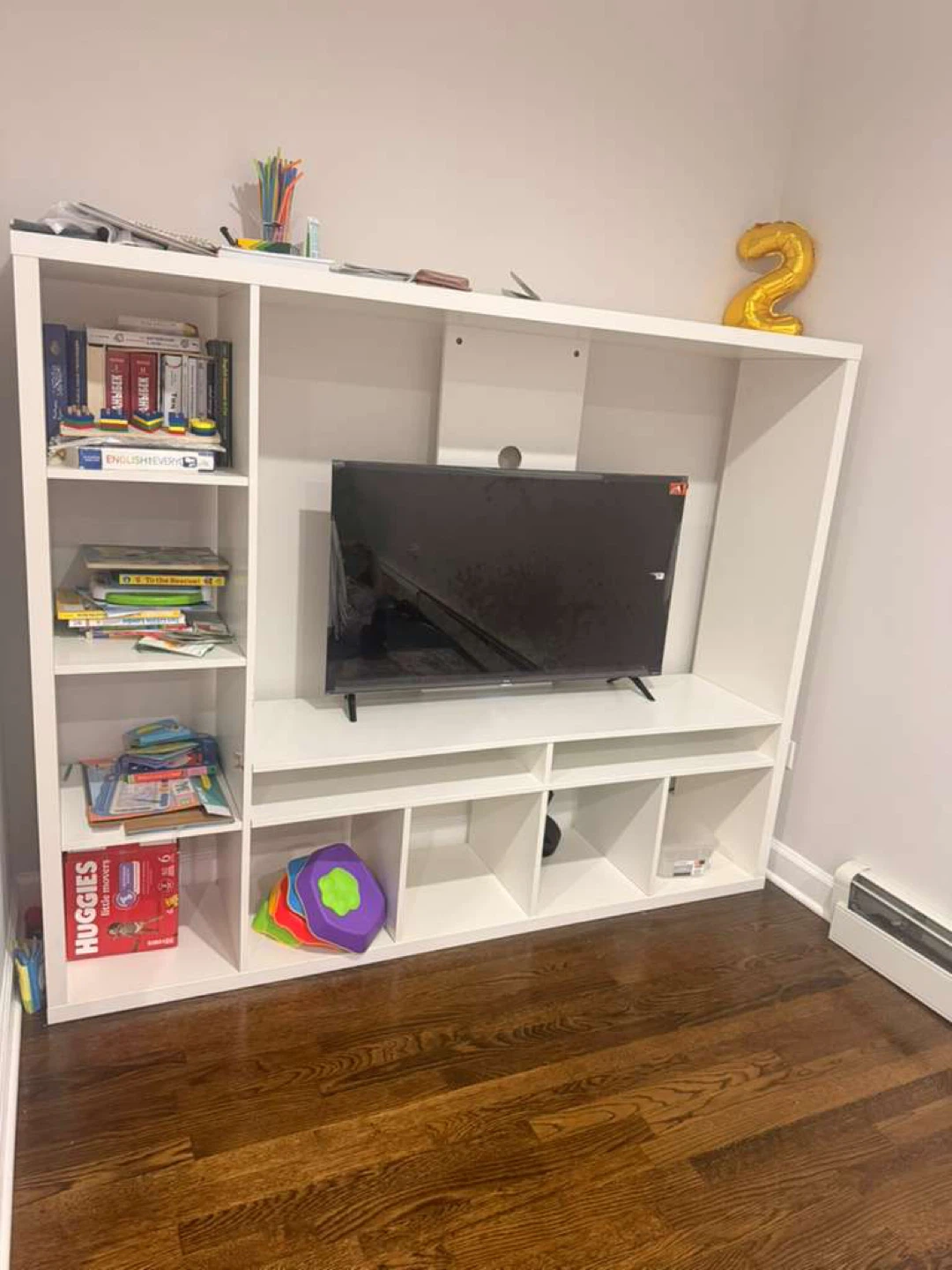 White Entertainment Center / Bookshelf Unit - photo 2