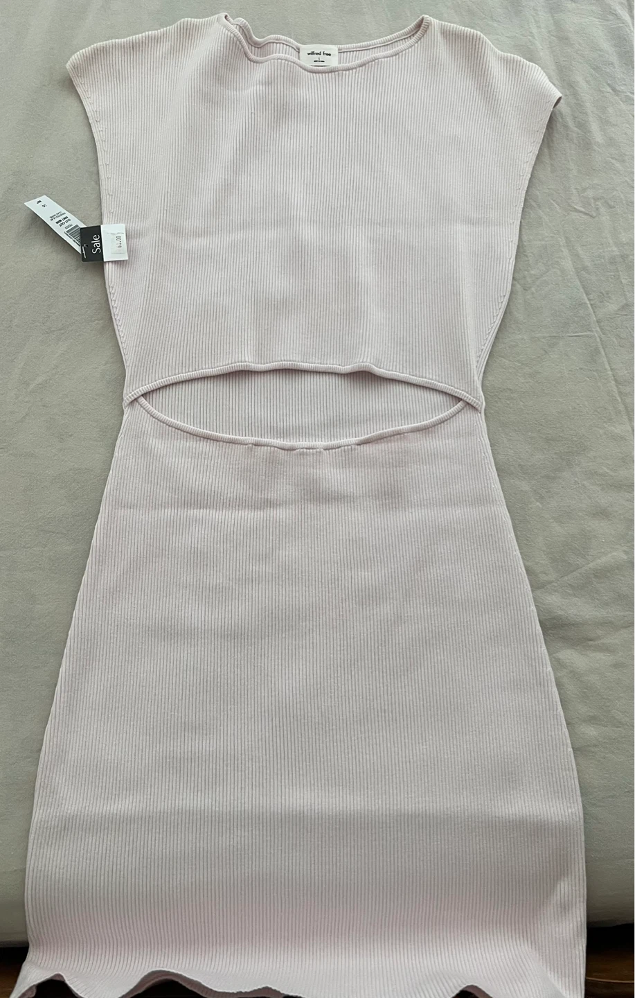 Wilfred Free Ribbed Cutout Mini Dress - Pink - Size L - photo 2