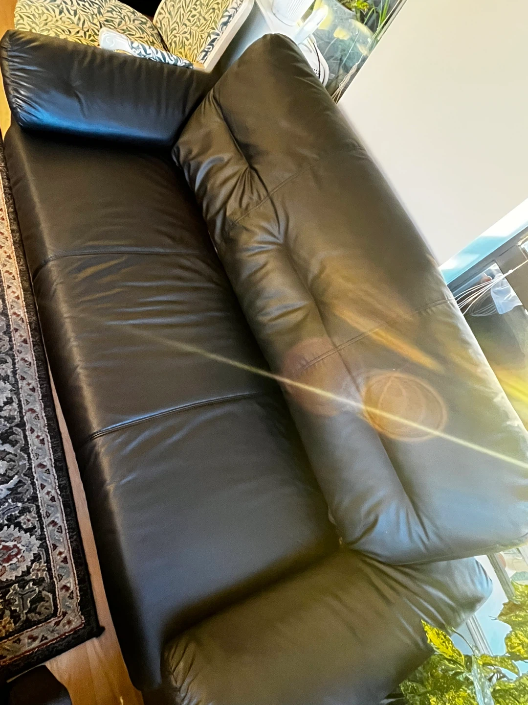 Black Leather Sofa - photo 3