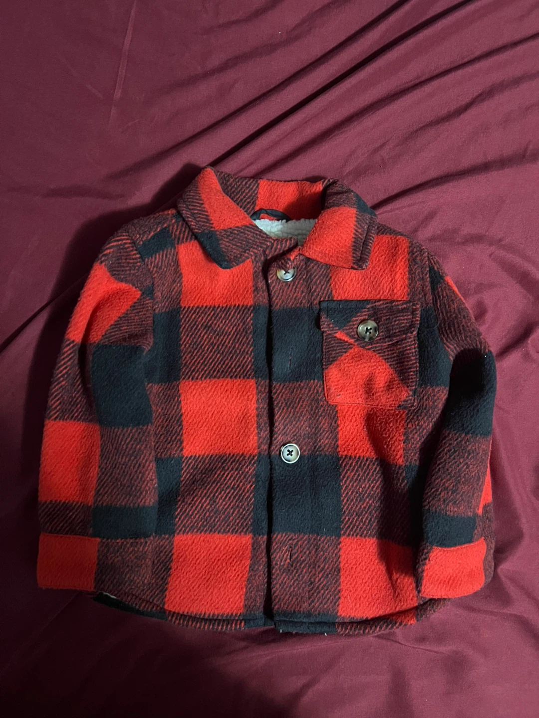 Kids Flannel Sherpa Lined Shirt Jacket