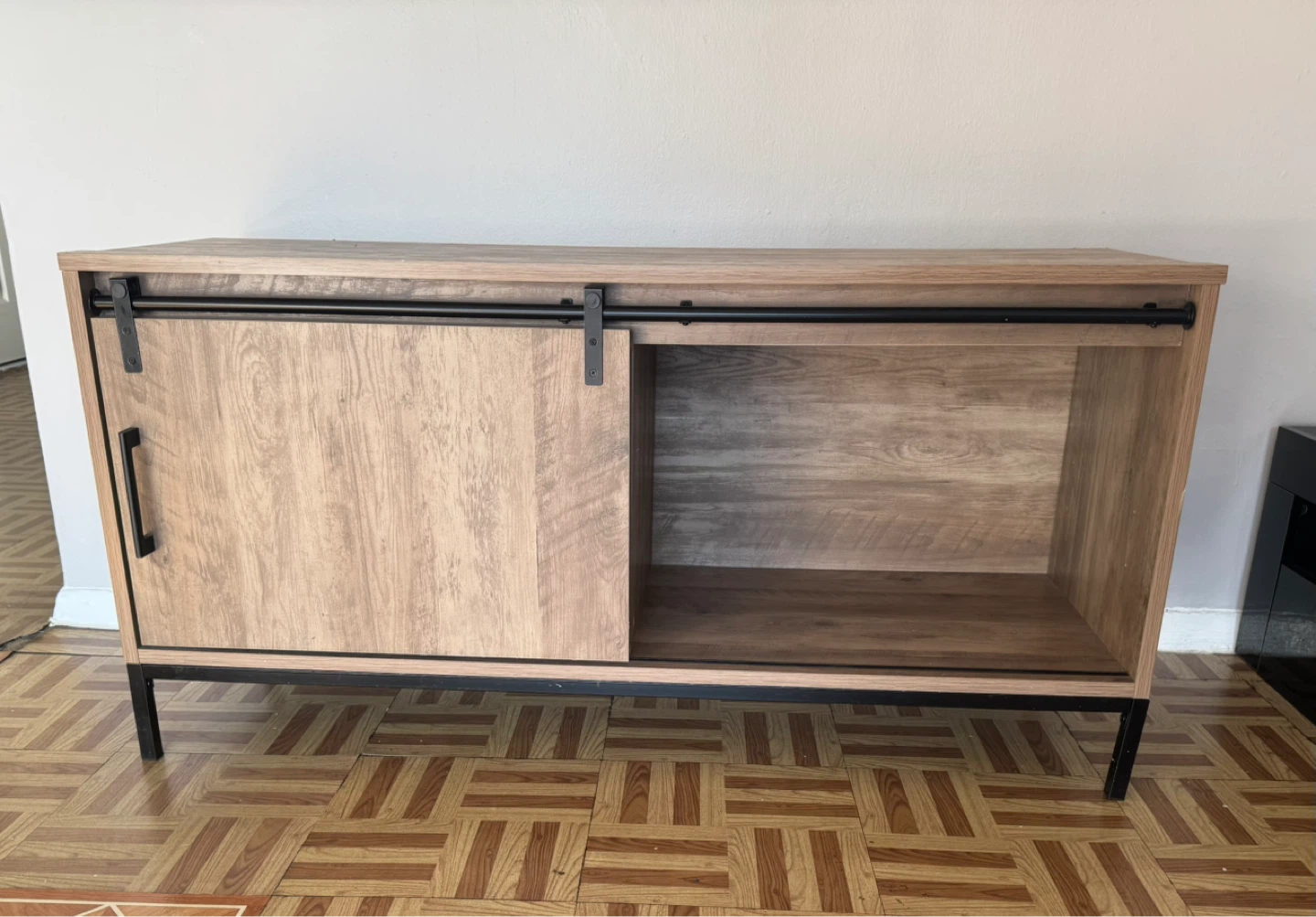Sliding Barn Door Media Console Cabinet