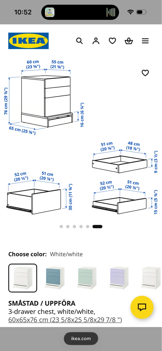 IKEA SMÅSTAD / UPPFÖRA 3-drawer chest, white - photo 3