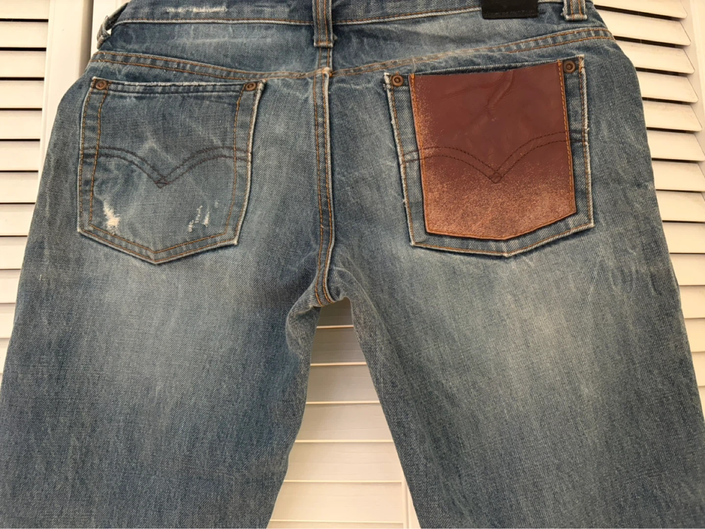 Custom Levi’s Leather Detail Jeans - photo 2