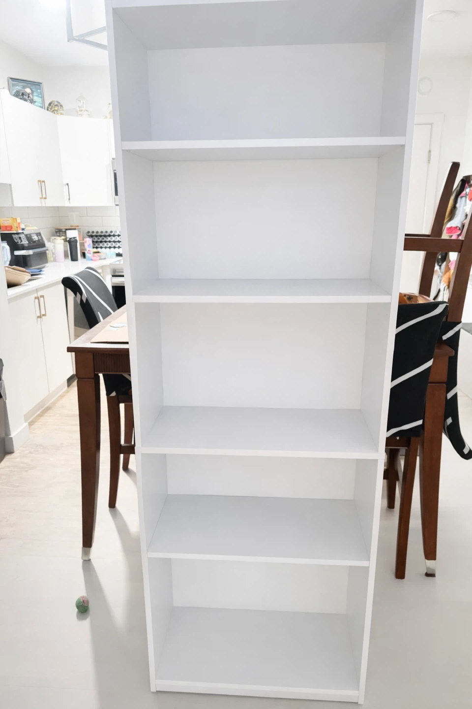 White 5-Shelf Bookshelf