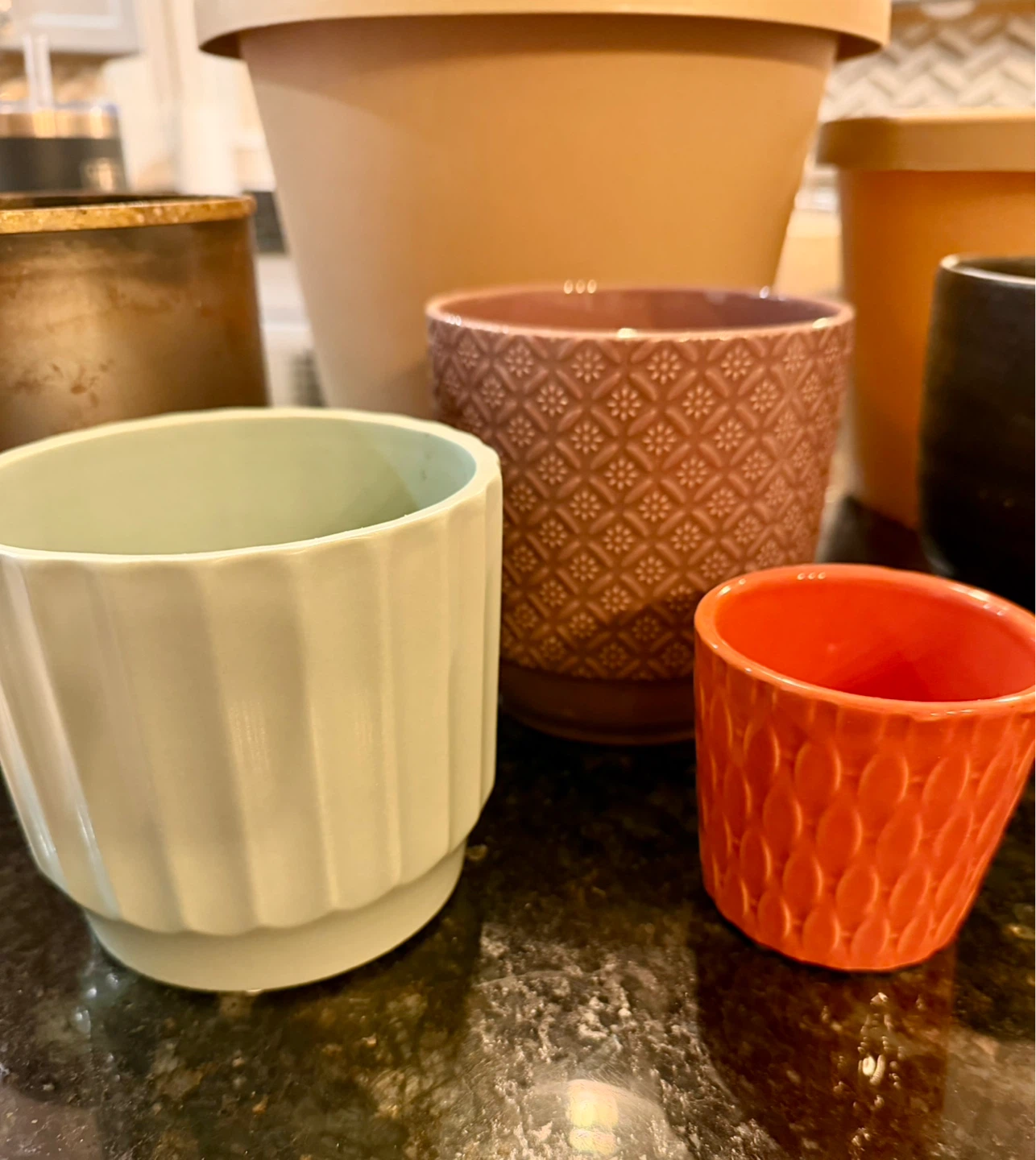 Assorted Small Planters - Various Colors and Textures - photo 2