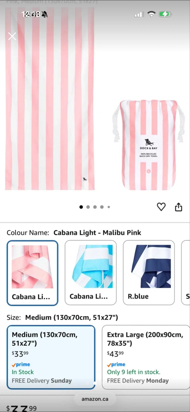 Dock & Bay Quick Dry Towel - Medium - Cabana Light Malibu Pink - photo 2