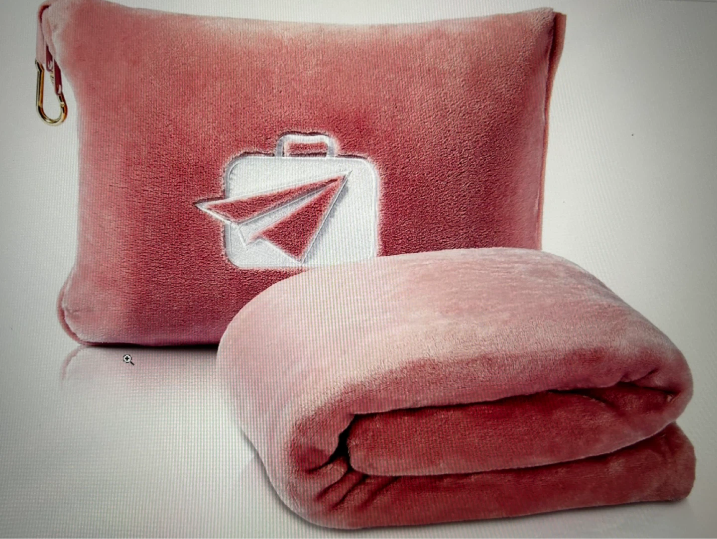 Pink Soft Travel Blanket Pillow - photo 3