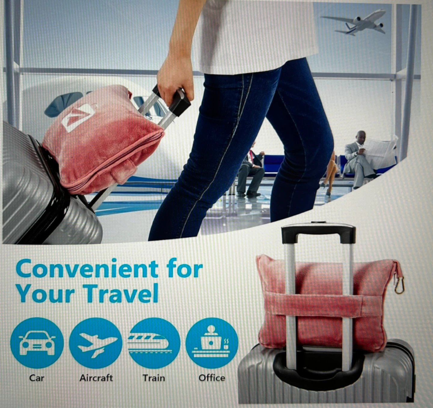 Pink Soft Travel Blanket Pillow - photo 5