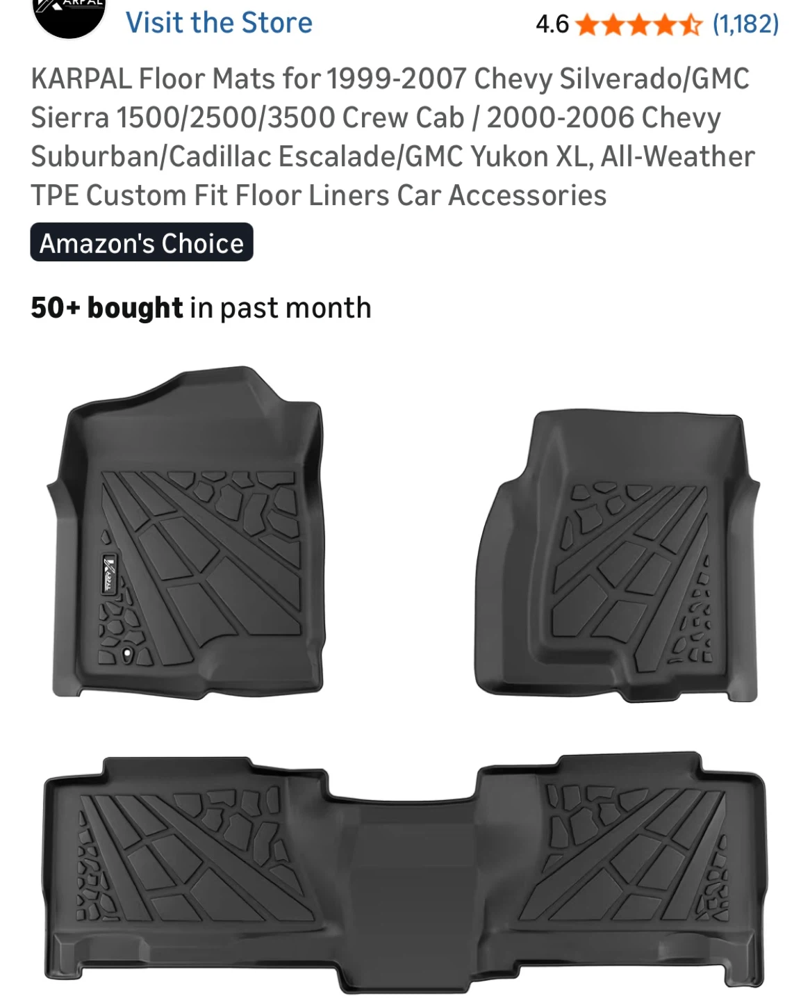 KARPAL Floor Mats for 1999-2007 Chevy/GMC Crew Cab - photo 5