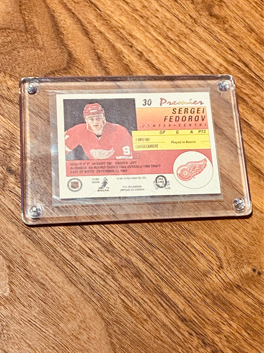 1991 Mint O-Pee-Chee Premier Sergei Fedorov Rookie Card - photo 4